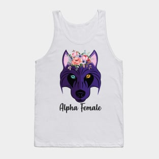 Wolf Husky Heterochromia Alpha Women Purple Feminism Strong Tank Top